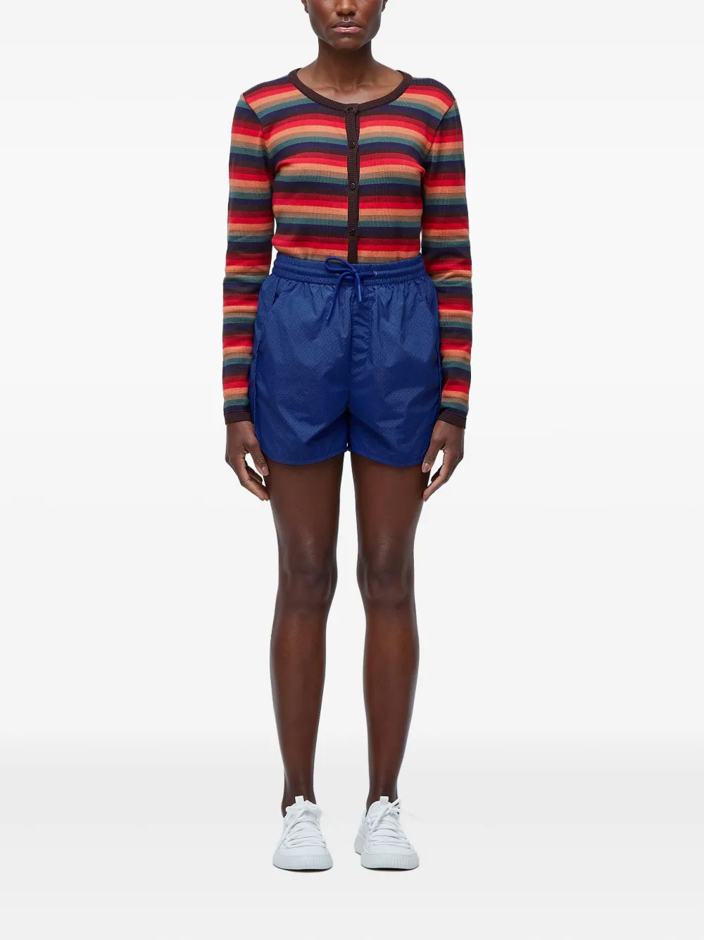 Osklen Shorts met mesh vlakken Blauw