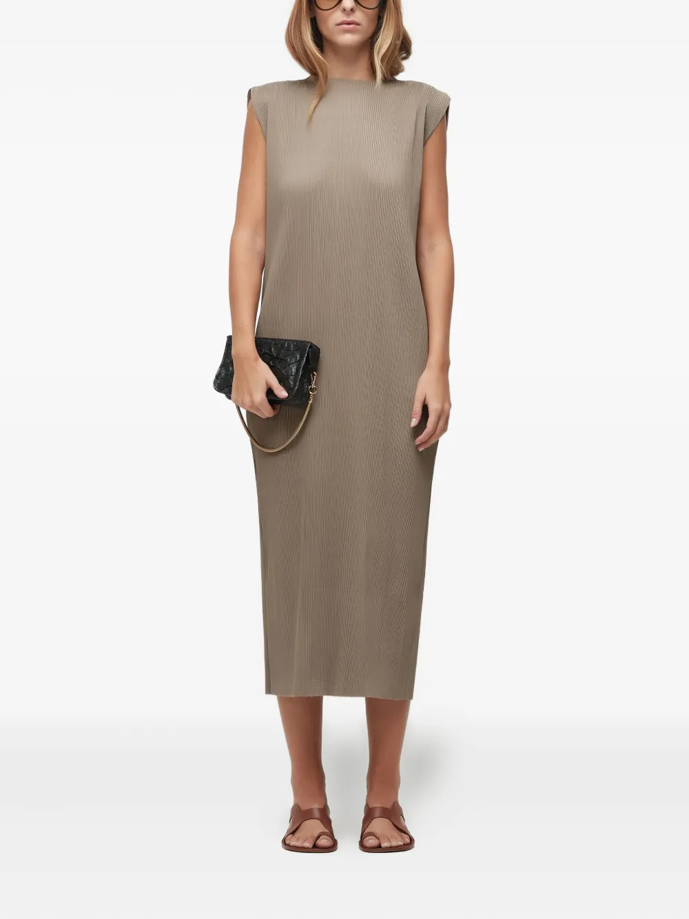 Osklen Geplooide jurk - Beige