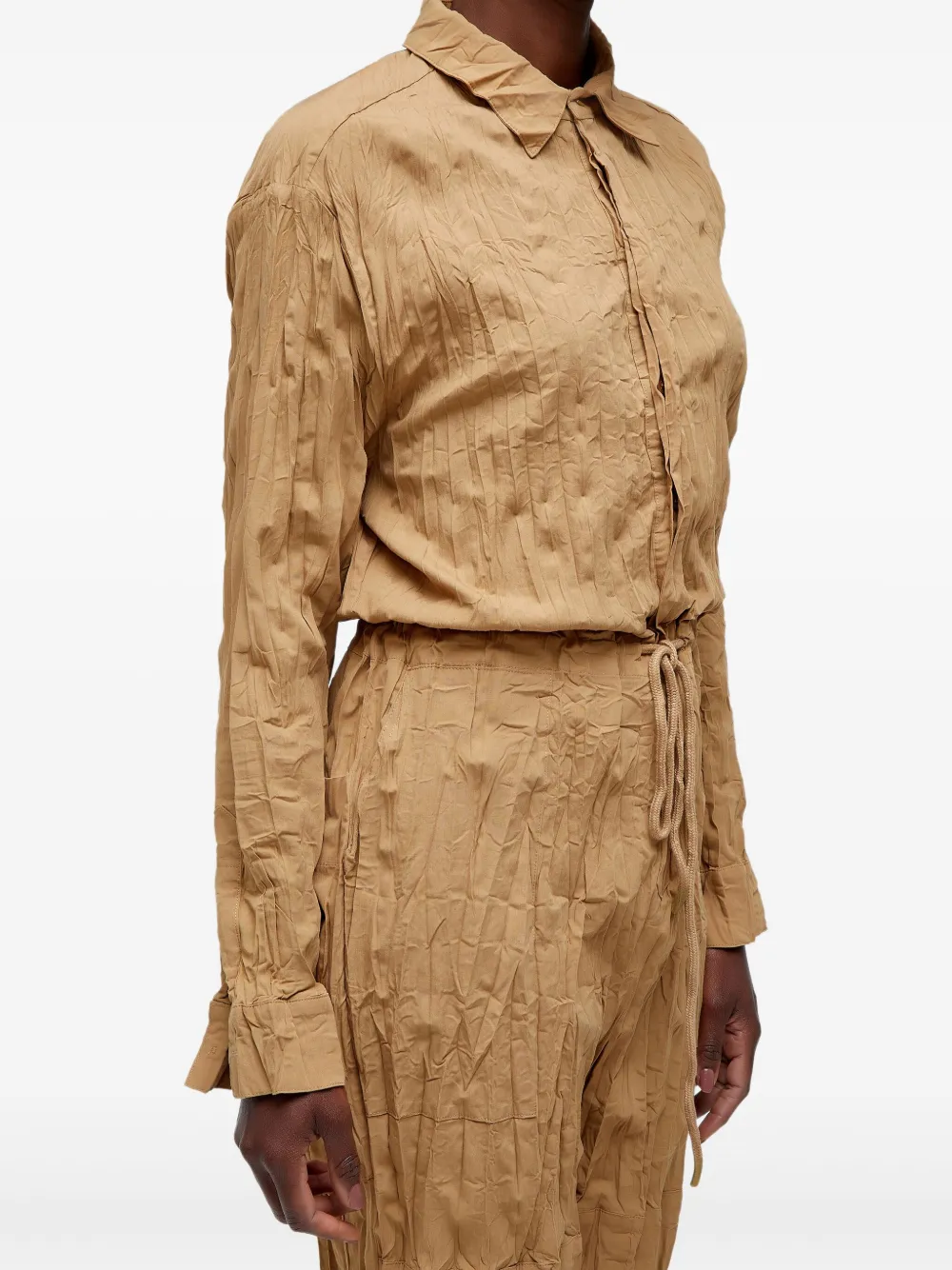 Osklen Jumpsuit met gekreukt effect Beige