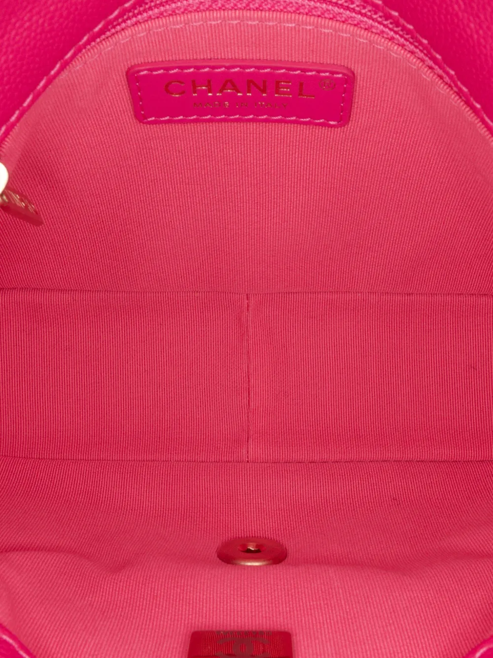 Pre-owned Chanel 2021-2024 Small Quilted Caviar Chain Melody Flap Crossbody Bag In Pink