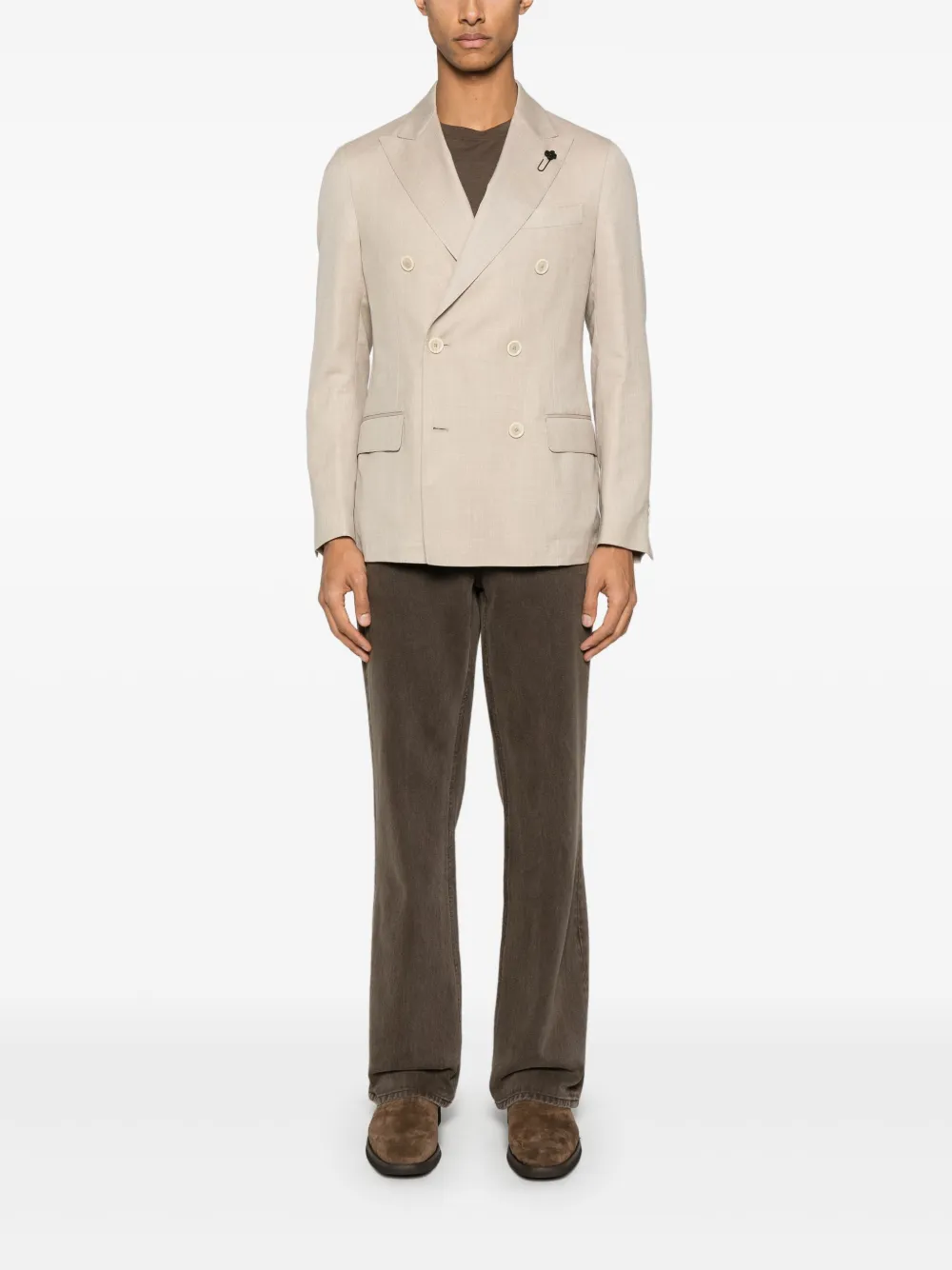 Lardini Blazer met dubbele rij knopen - Beige