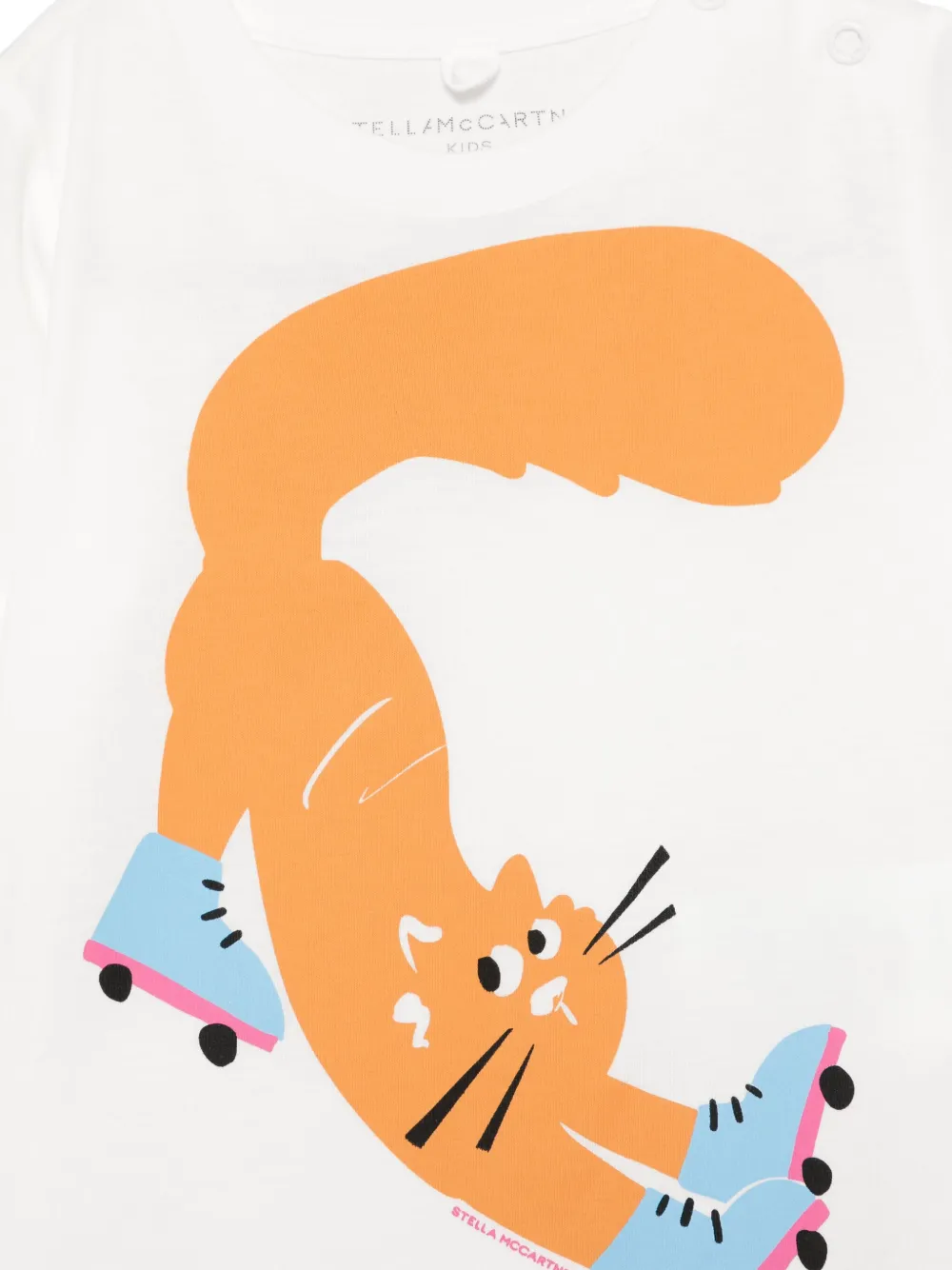 Stella McCartney Kids T-shirt met kattenprint Wit