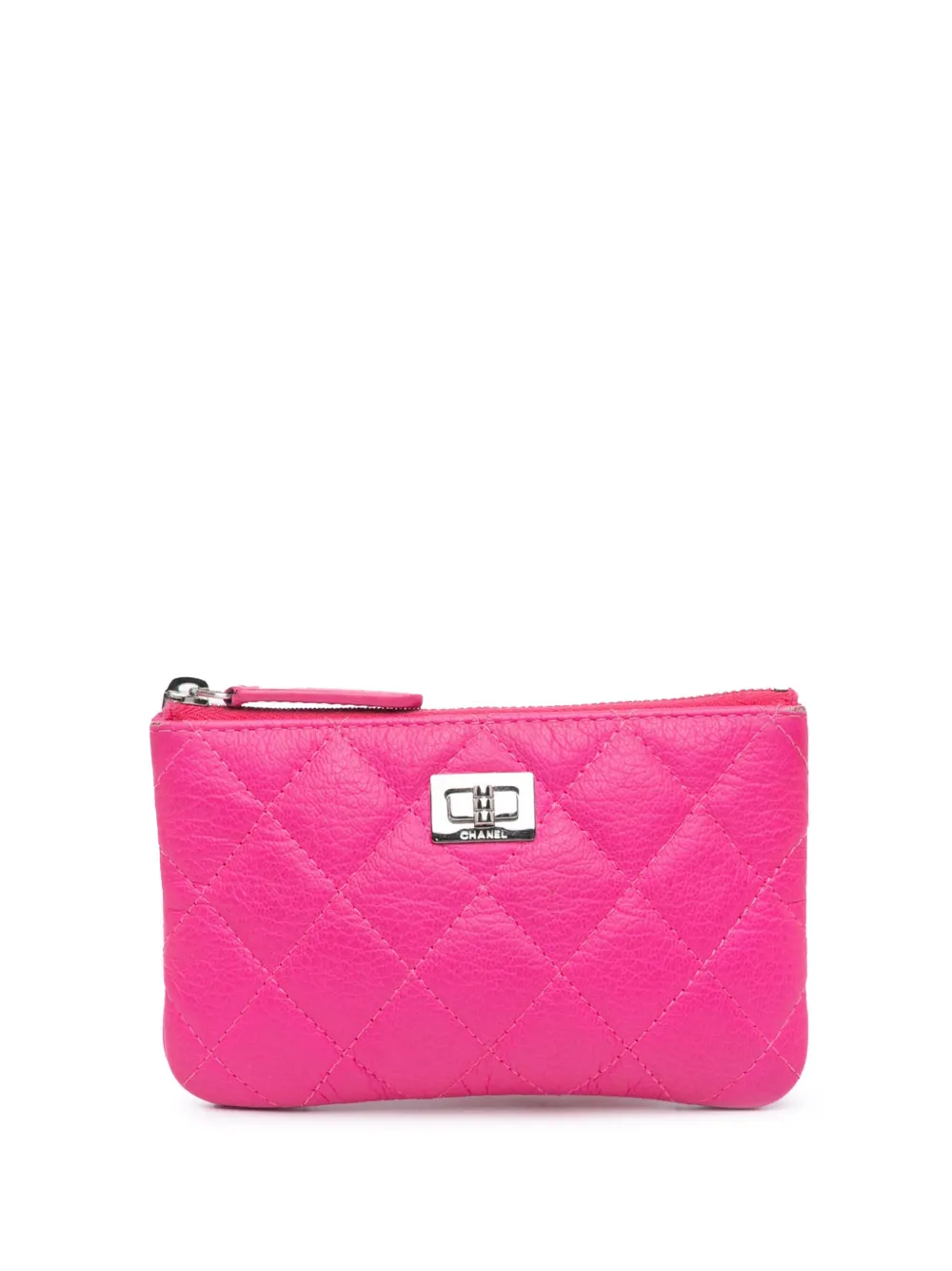 CHANEL Pre-Owned 2019 スモール ゴートスキン マトラッセ リイシュー コスメティックポーチ - ピンク CHANEL Pre-Owned 2019 スモール ゴートスキン マトラッセ リイシュー コスメティックポーチ - ピンク