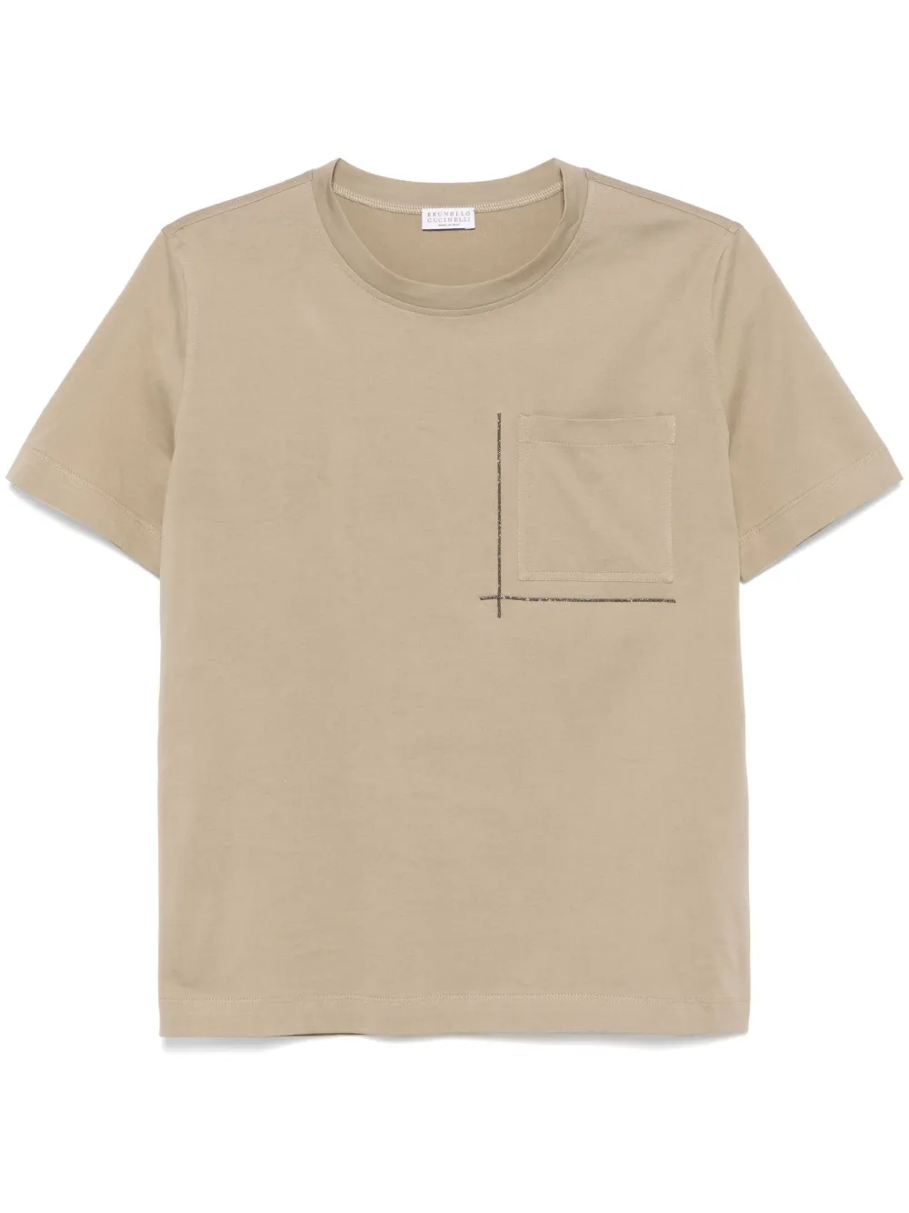 Brunello Cucinelli T-shirt met kettingdetail Bruin