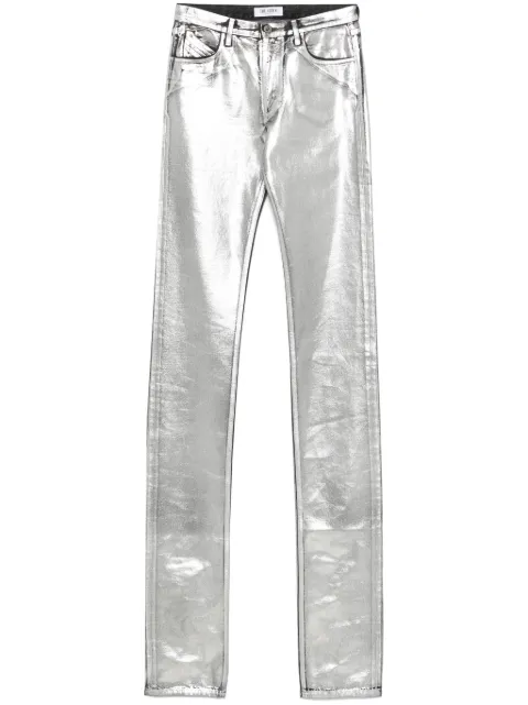The Attico metallic-finish jeans 