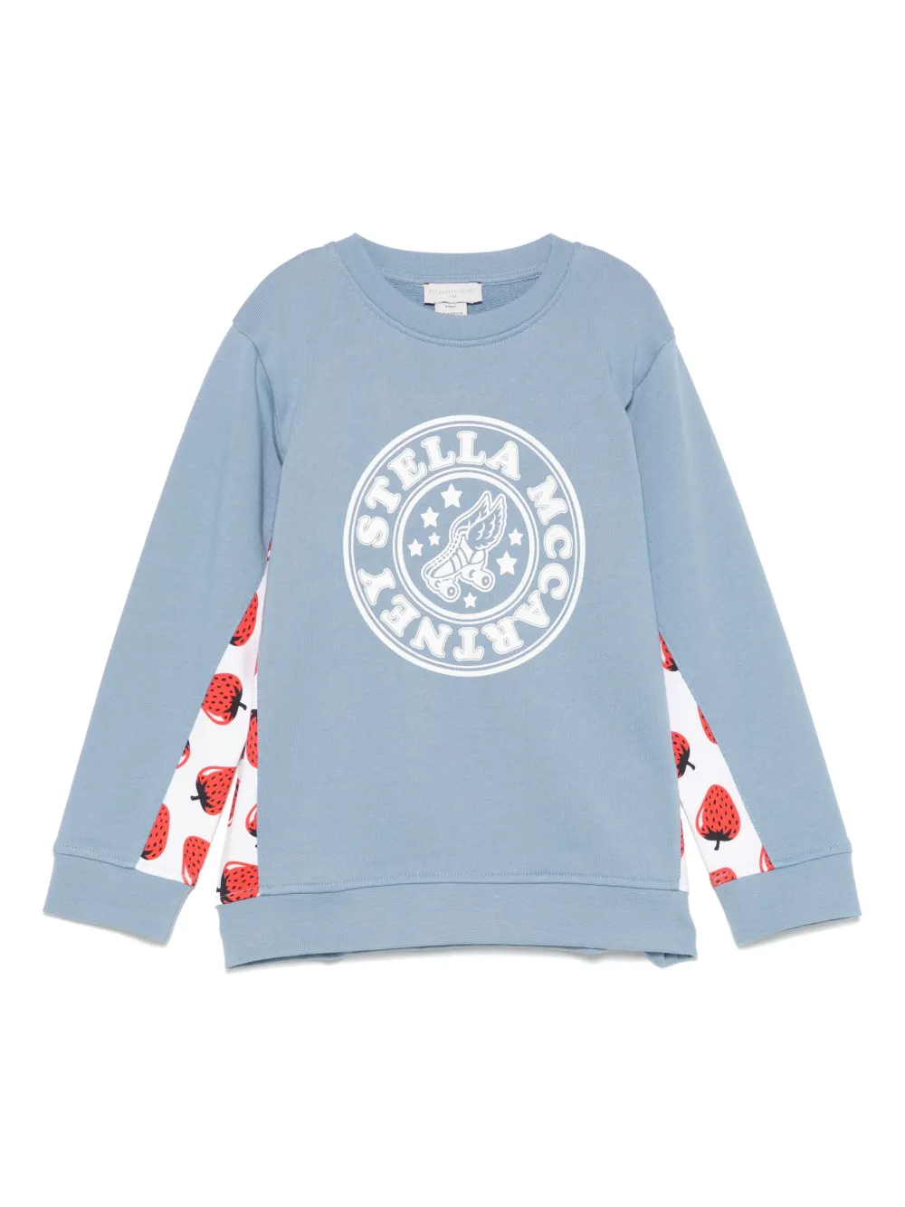 Stella McCartney Kids Sweater met aardbeienvlak Blauw