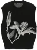 Daily Paper Floral Spencer knit vest - Black