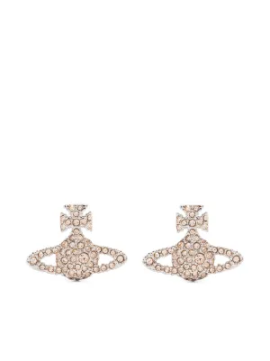 Vivienne Westwood ロゴ クリスタル ピアス | シルバートーン