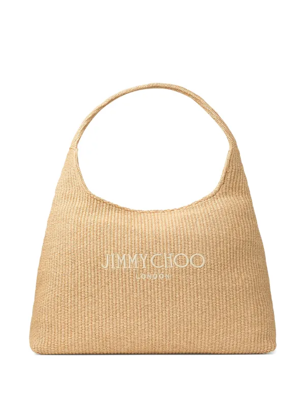Jimmy Choo Large Beach Diamond Shoulder Bag in Neutrals