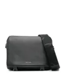 Paul Smith embossed-leather messenger bag - Black
