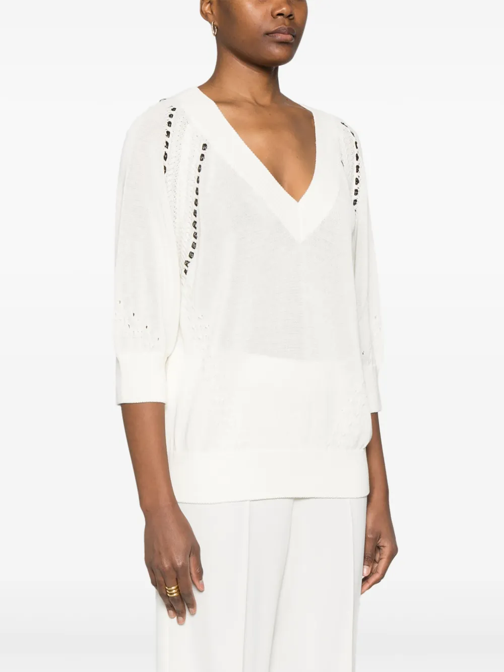 Ermanno Scervino Trui met V-hals Wit