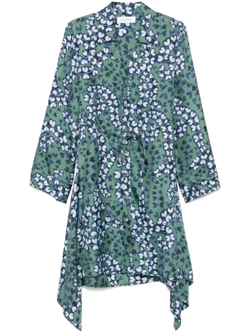Robe mi-longue à fleurs - Lanvin - Modalova