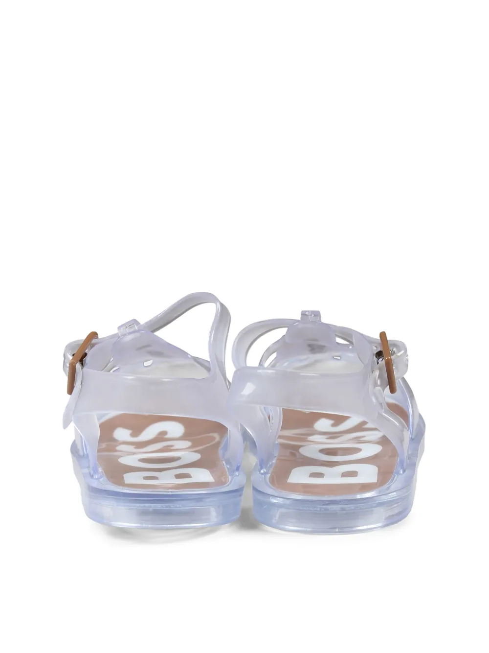 BOSS Kidswear Sandalen met logoprint Wit