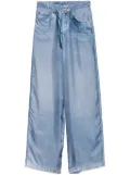 Pierre-Louis Mascia Aloe silk trousers - Blue