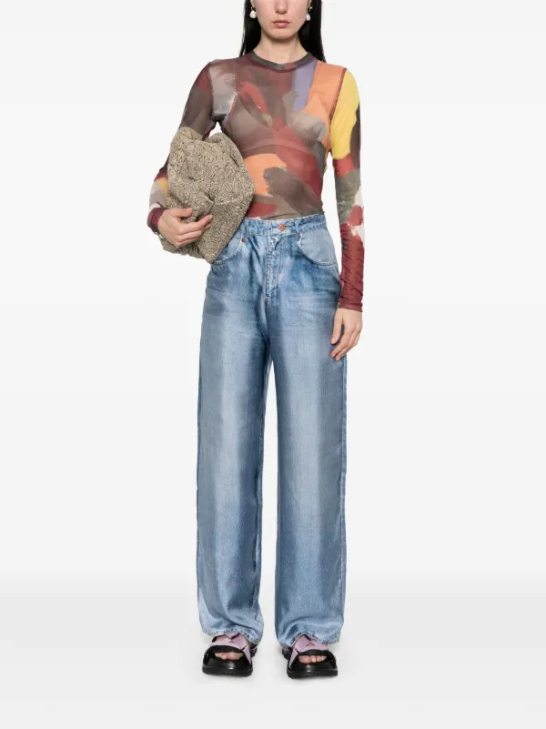 Pierre-Louis Mascia Aloe Silk Trousers | Blue | FARFETCH