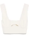 Patrizia Pepe cut out-detail top - Neutrals