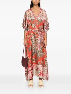 オールインワン・サロペット Pierre-Louis Mascia Wrap Maxi Dress With Intricate Patterns Pierrelouis Mascia Maxi Dress With Wrap Design | ShopSimon