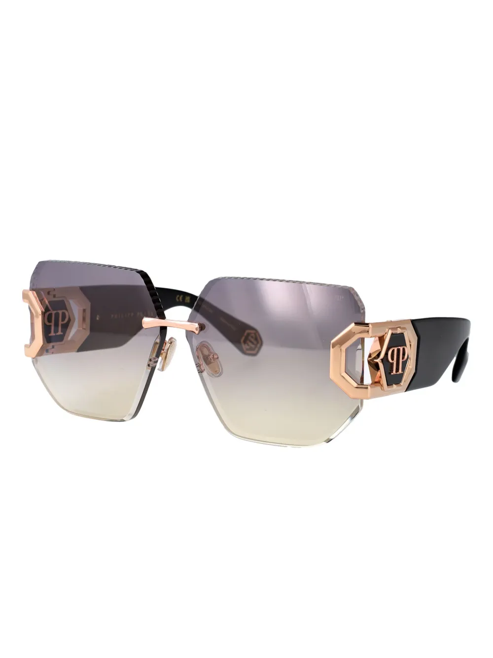 Philipp Plein Eyewear SPP1338FCG ROSE GOLD GREEN - Roze