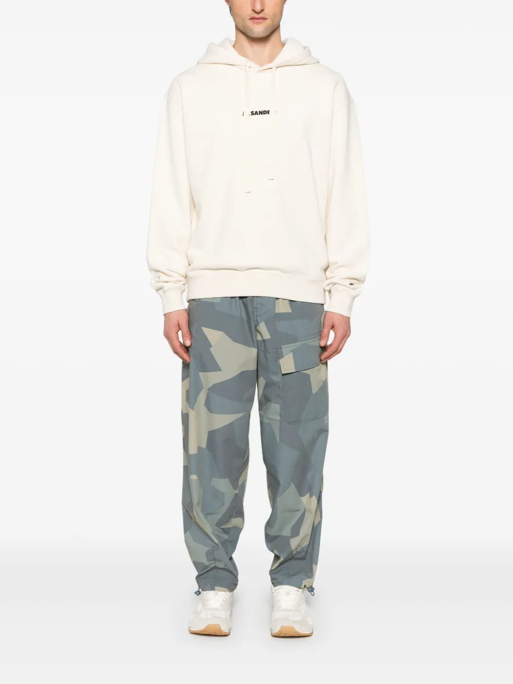 JIL SANDER+ logo-print hoodie - Beige