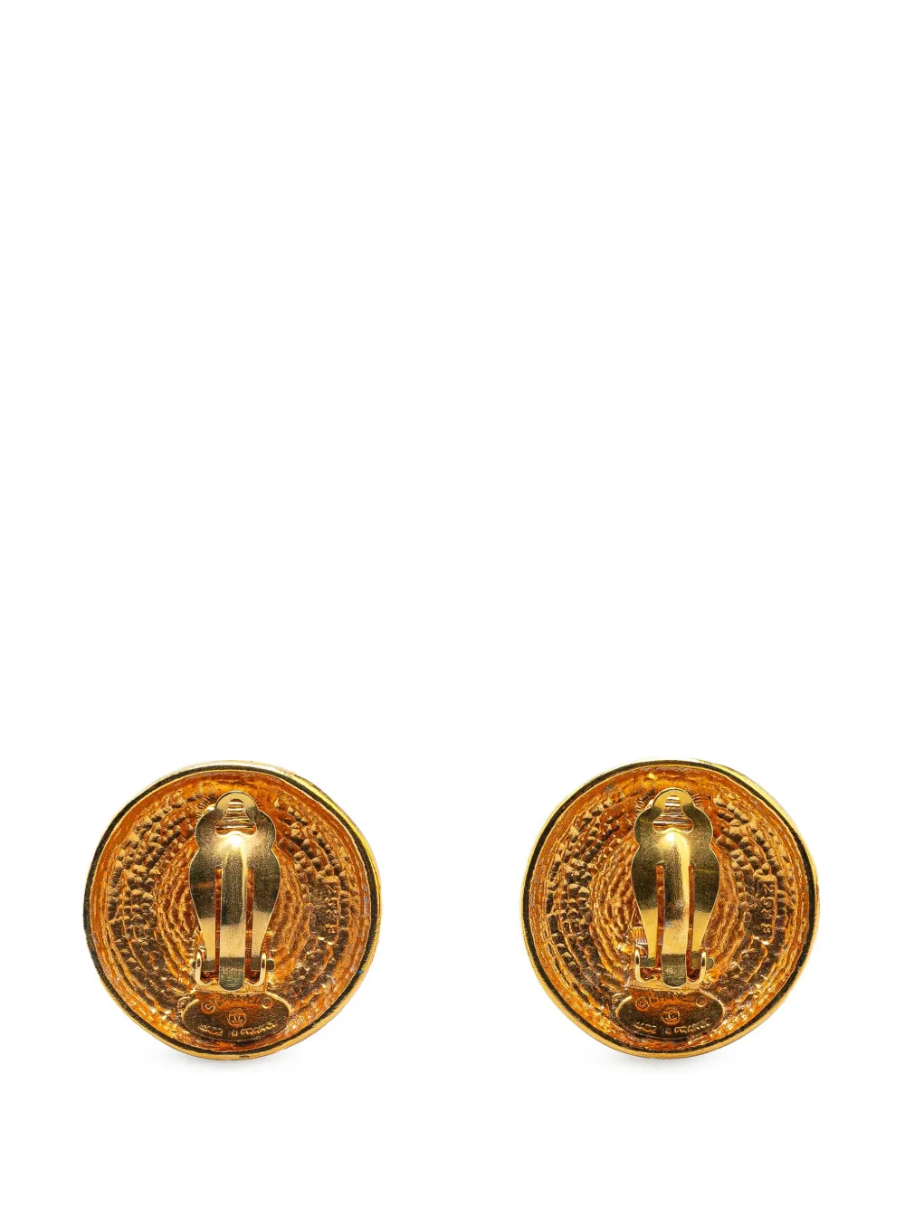 CHANEL Pre-Owned 1970-1980 Gold Plated Stars Round Clip on Earrings costume earrings | Image 2