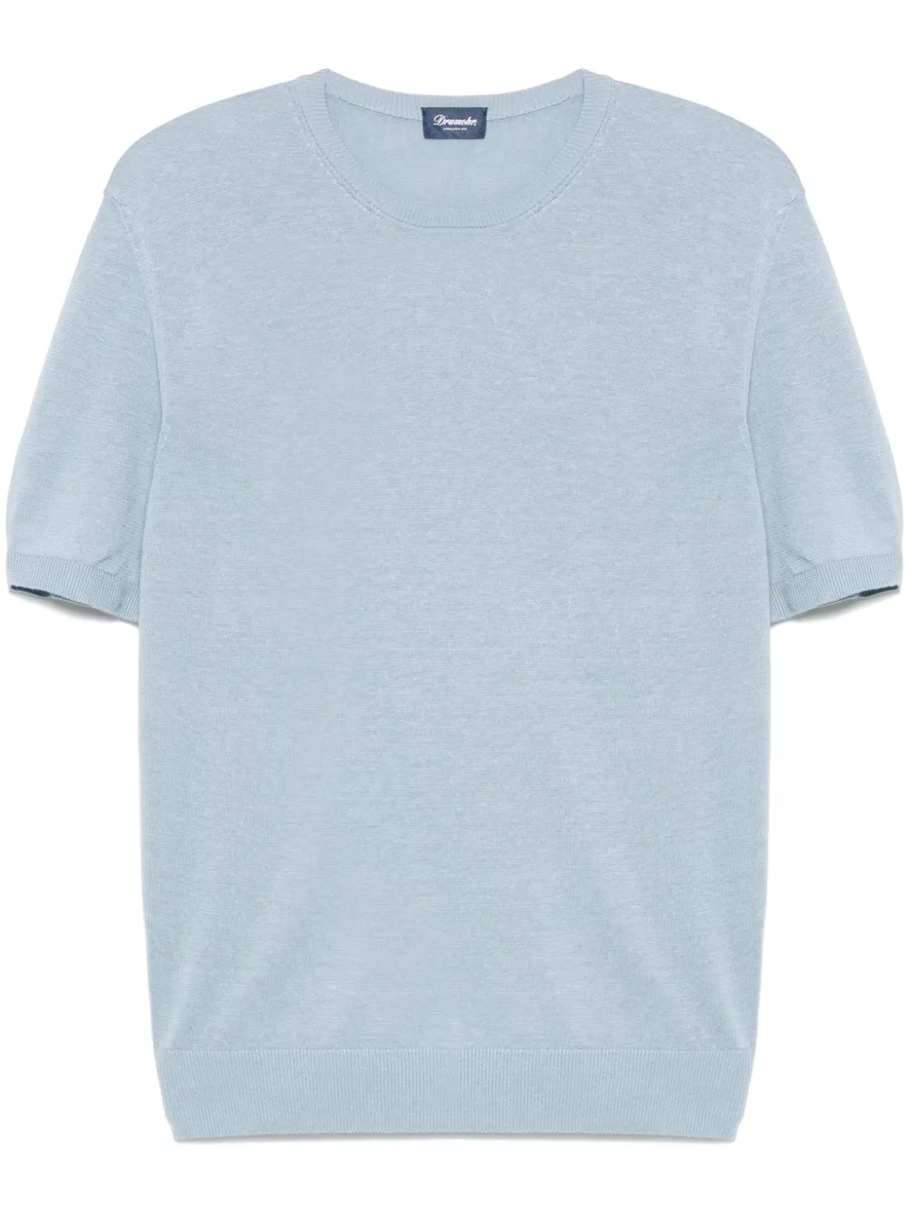 Drumohr Fijngebreid T-shirt Blauw