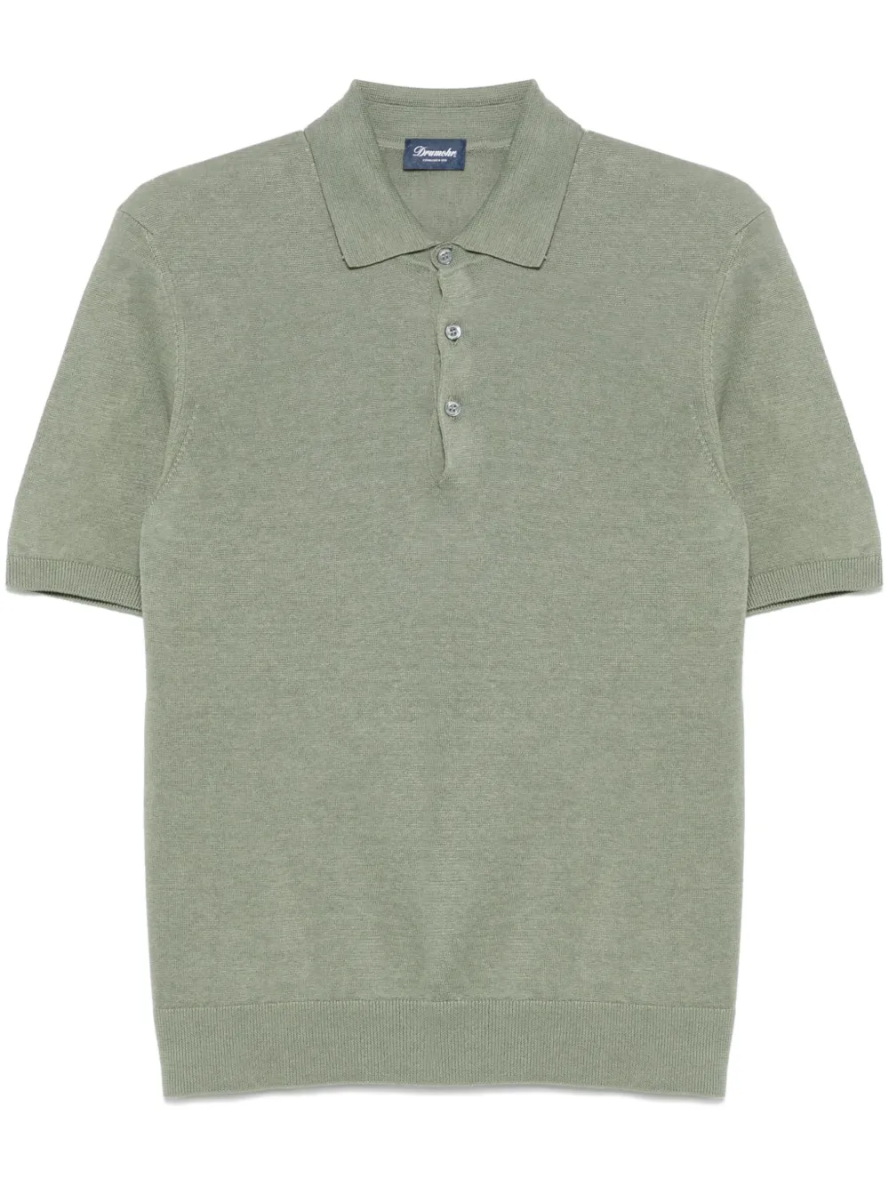 Drumohr Fijngebreid poloshirt Groen