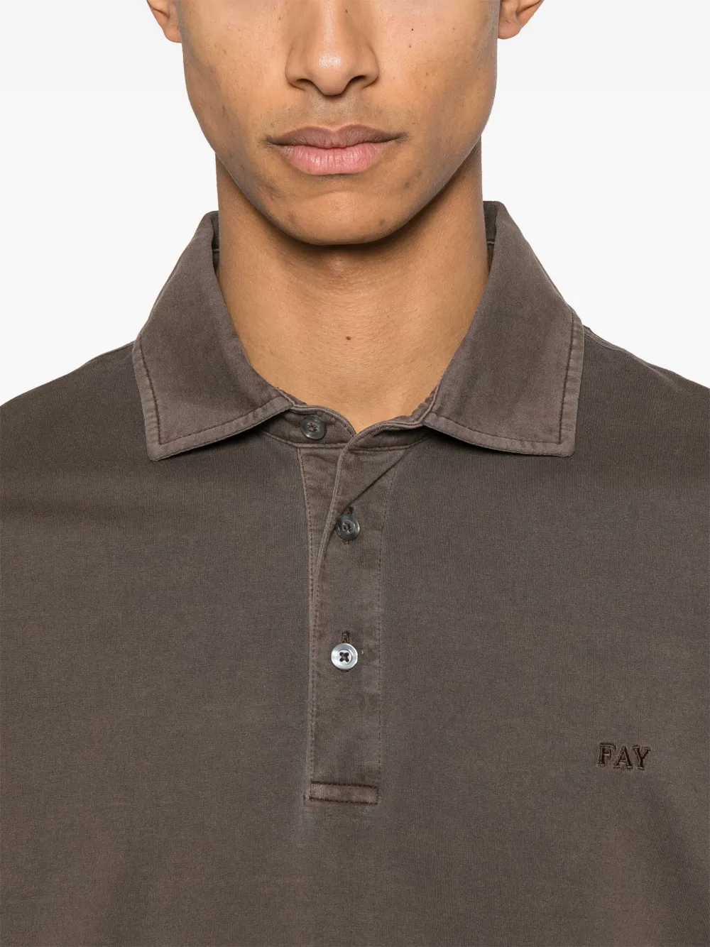 Fay Katoenen poloshirt Bruin