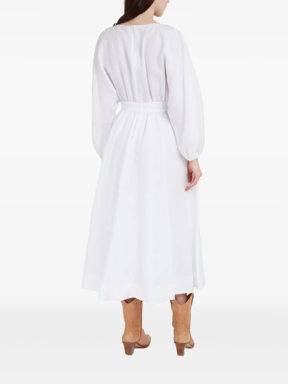 Gabriela Hearst Ahmose linnen midi-jurk Wit