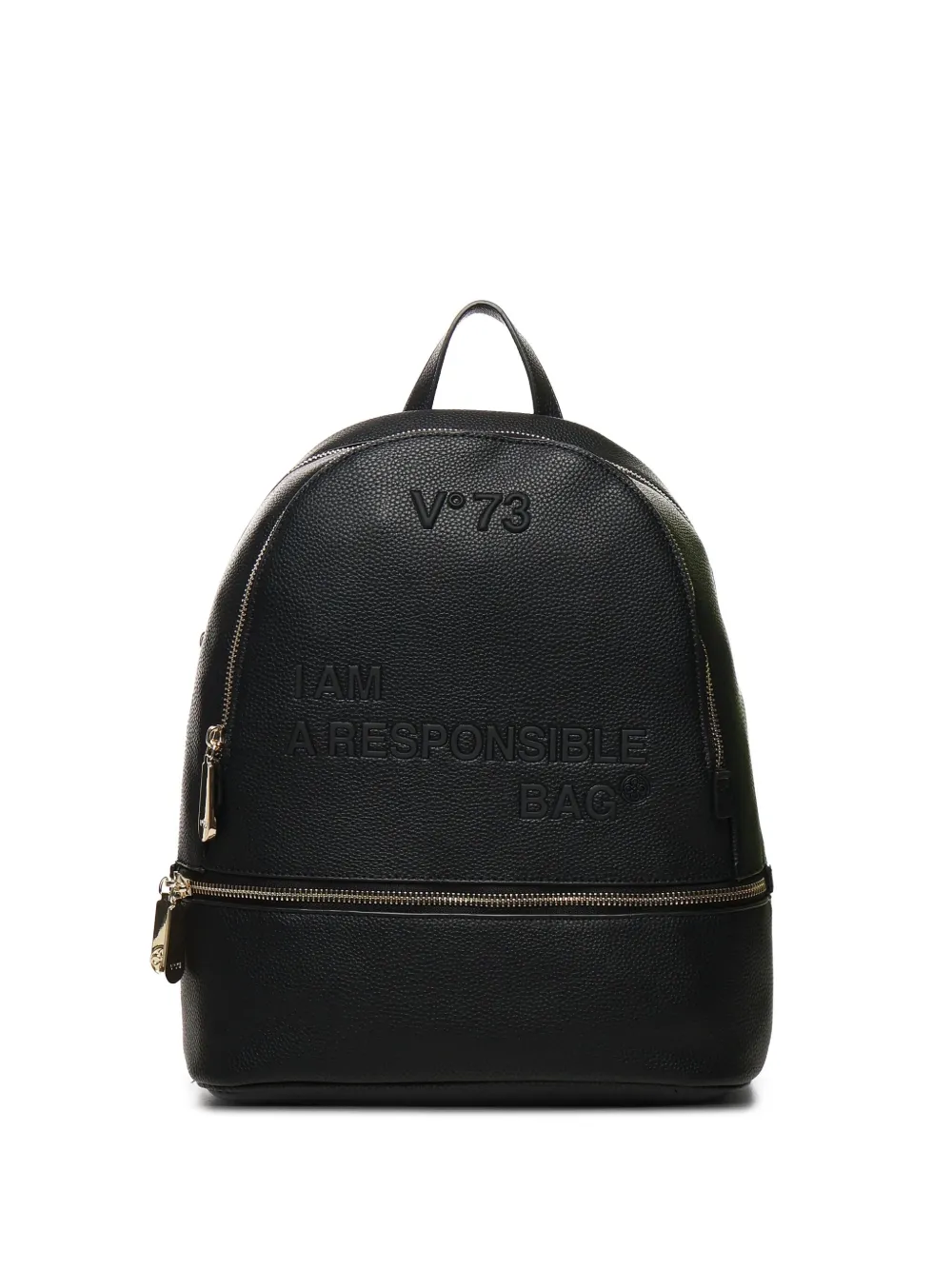 V73 Logo Embossed Backpack In Schwarz