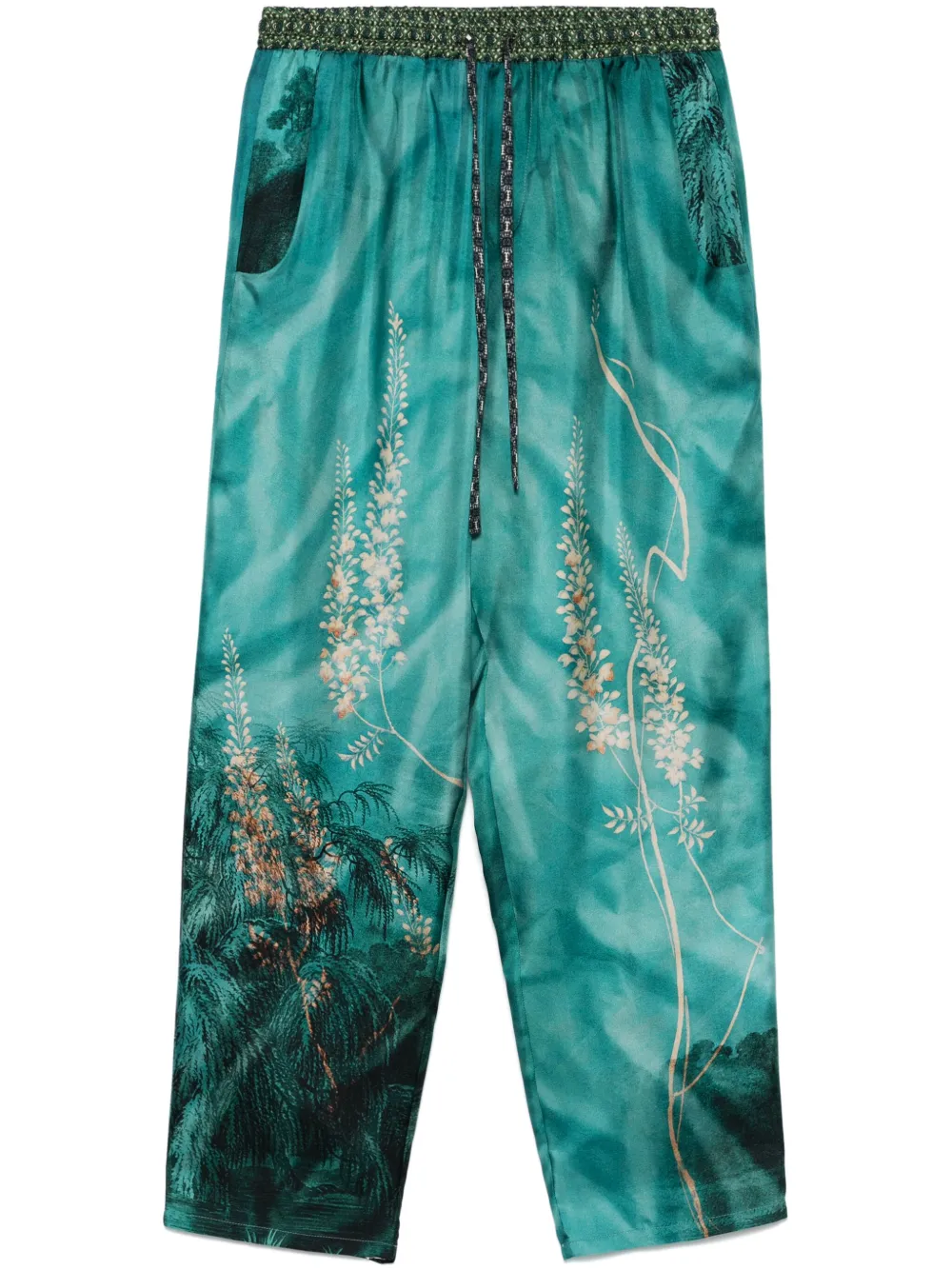 Aloe silk cropped trousers