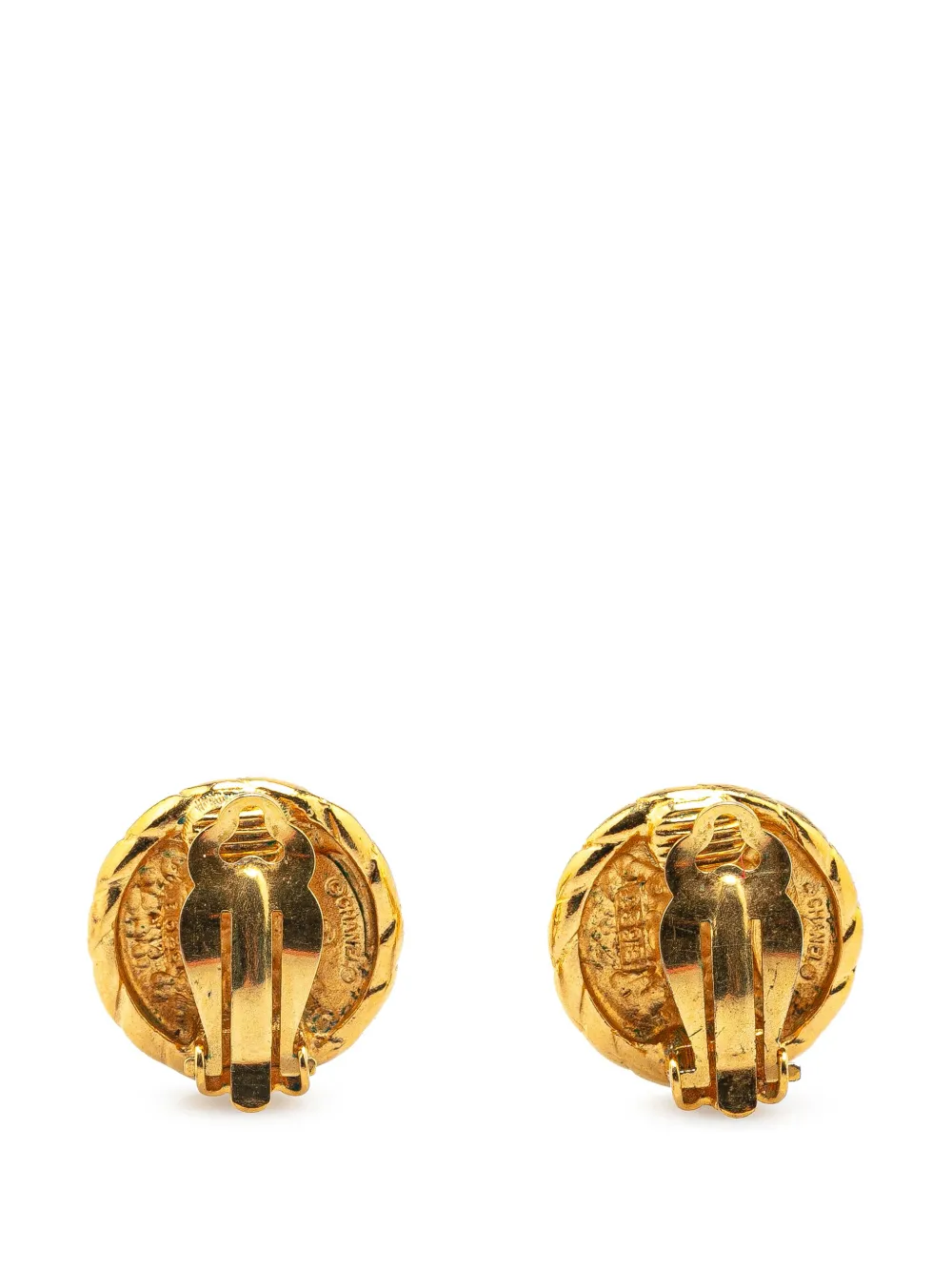 CHANEL Pre-Owned 1970-1980 Gold Plated CC Clip On Earrings costume earrings - Goud