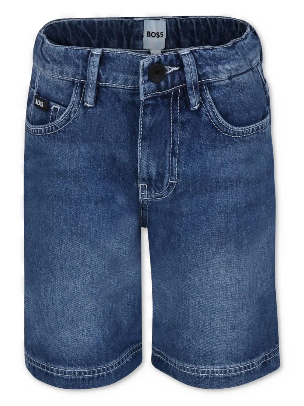 BOSS Kidswear Straight spijkershorts Blauw