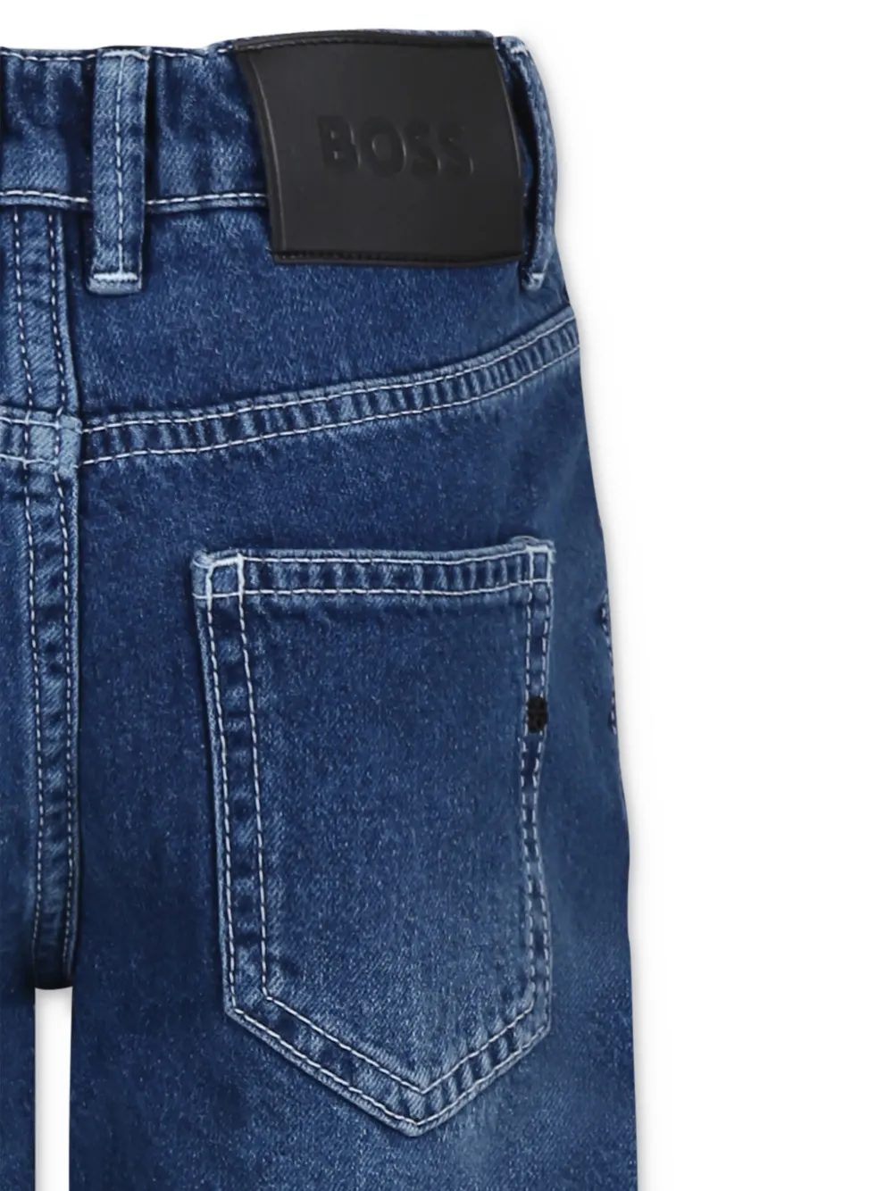 BOSS Kidswear Straight spijkershorts Blauw