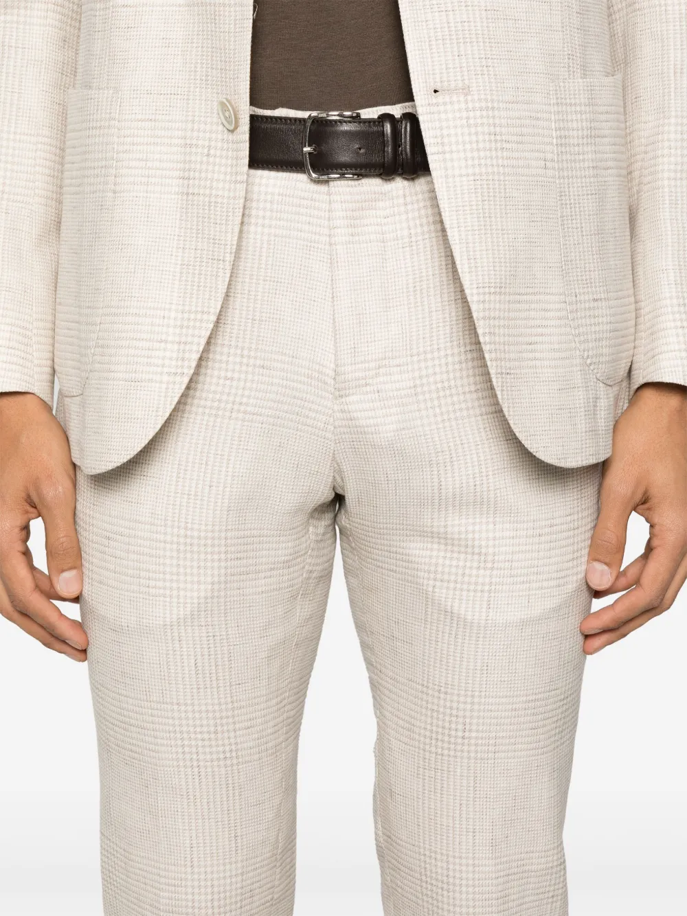 Eleventy Checked Suit In Neutrals