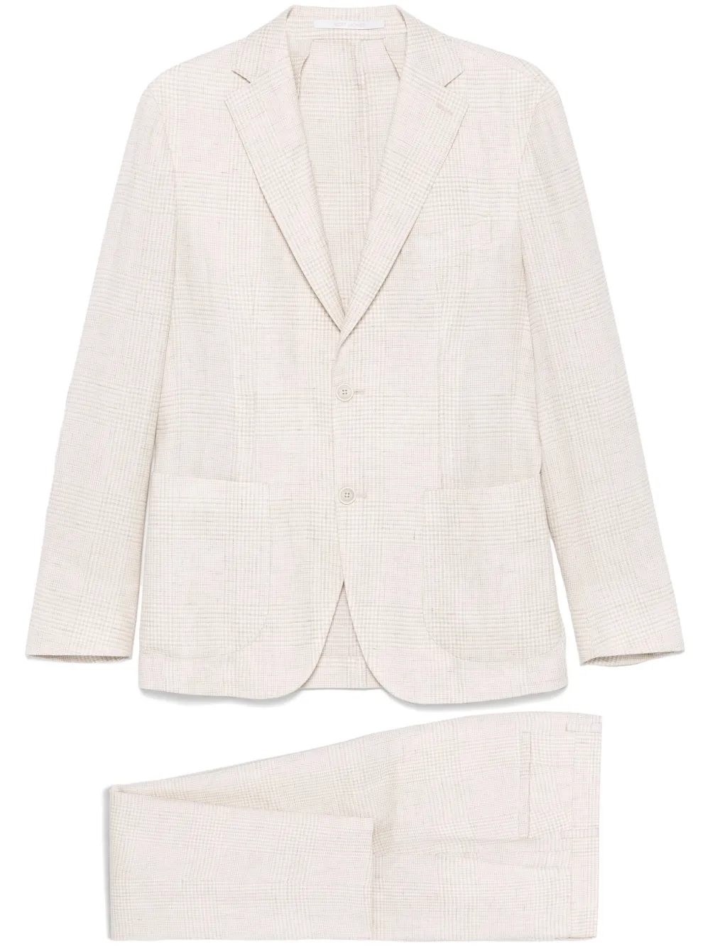 Eleventy Checked Suit In Neutrals