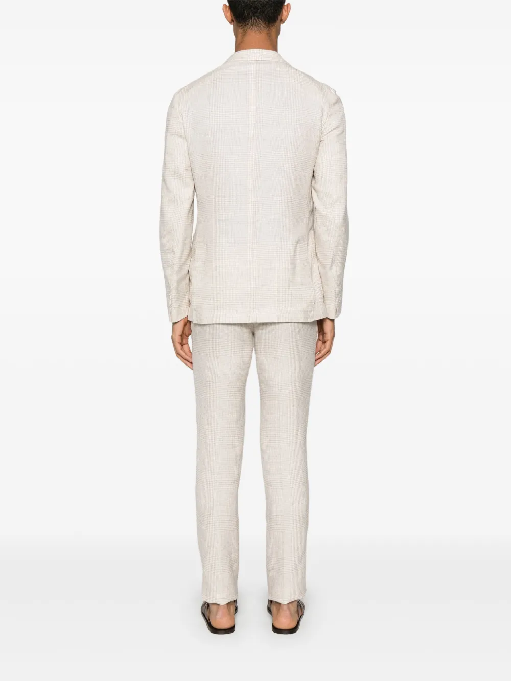 Eleventy Checked Suit In Neutrals