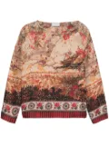Pierre-Louis Mascia Aloe long-sleeve T-shirt - Brown