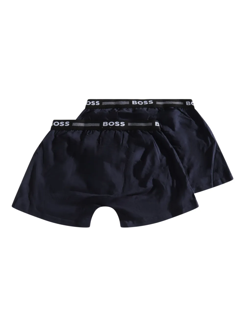 BOSS Kidswear Twee boxershorts met logoband - Blauw