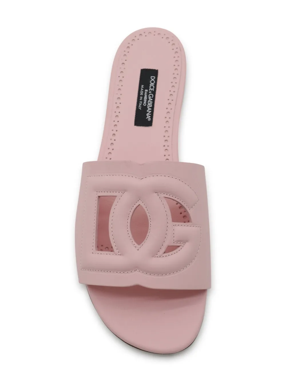 Dolce & Gabbana Kids Slippers met DG-logo Roze