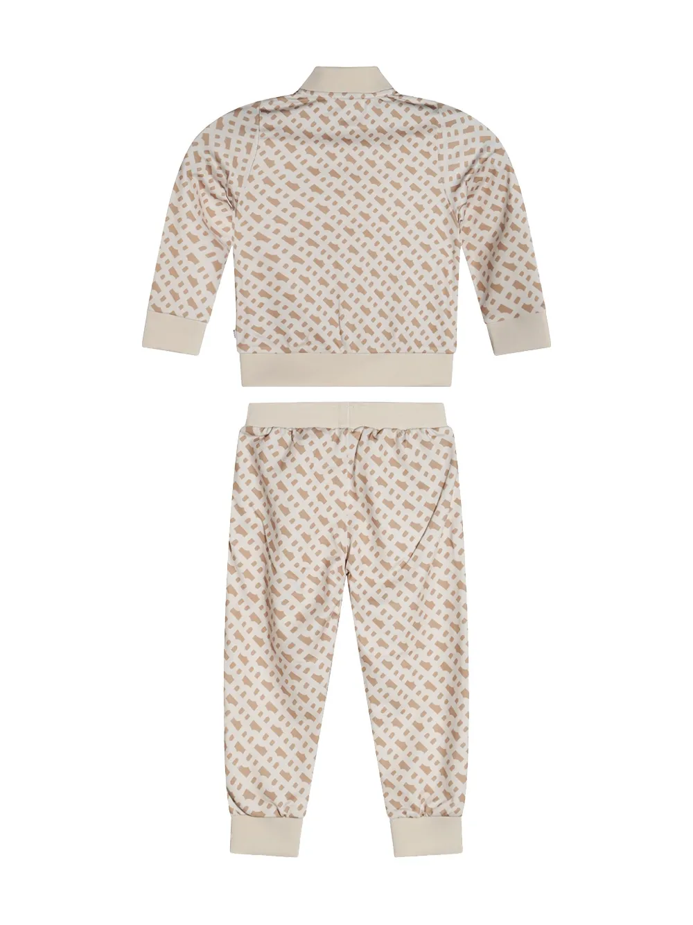 BOSS Kidswear Trainingspak met monogram-print - Beige