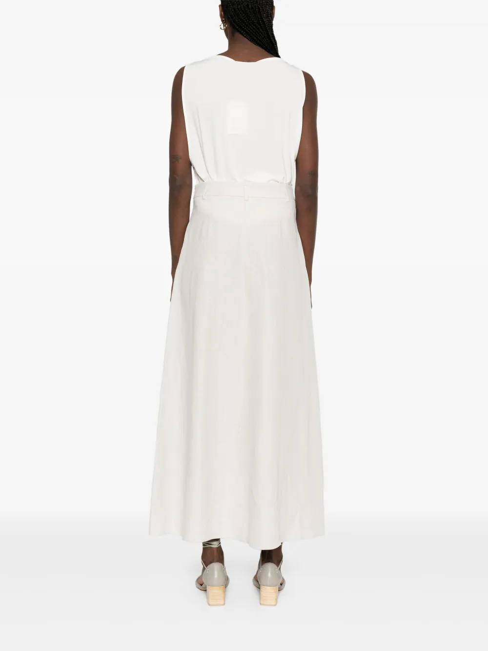 Giorgio Armani Linnen midi-rok Grijs