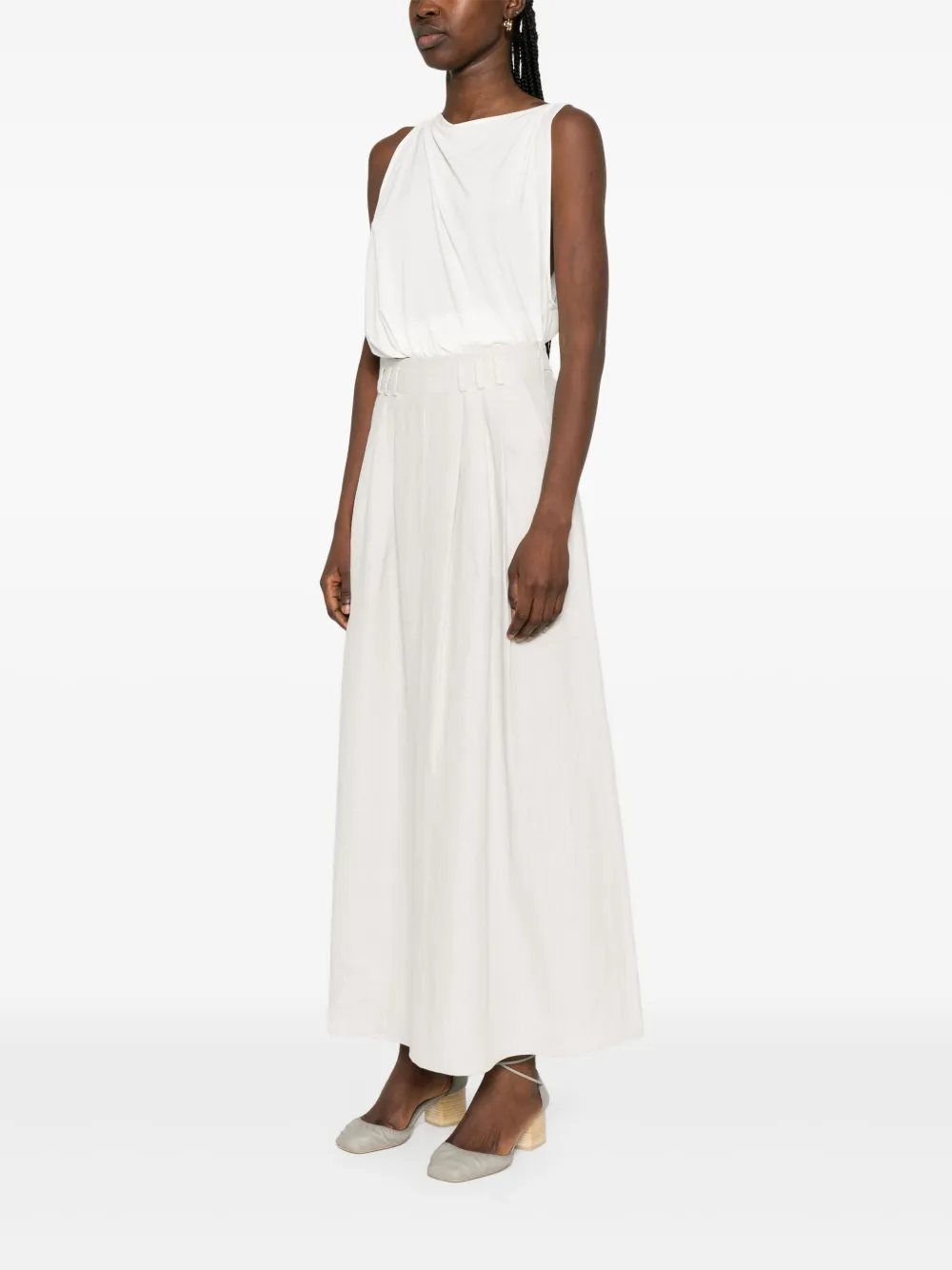 Giorgio Armani Linnen midi-rok Grijs