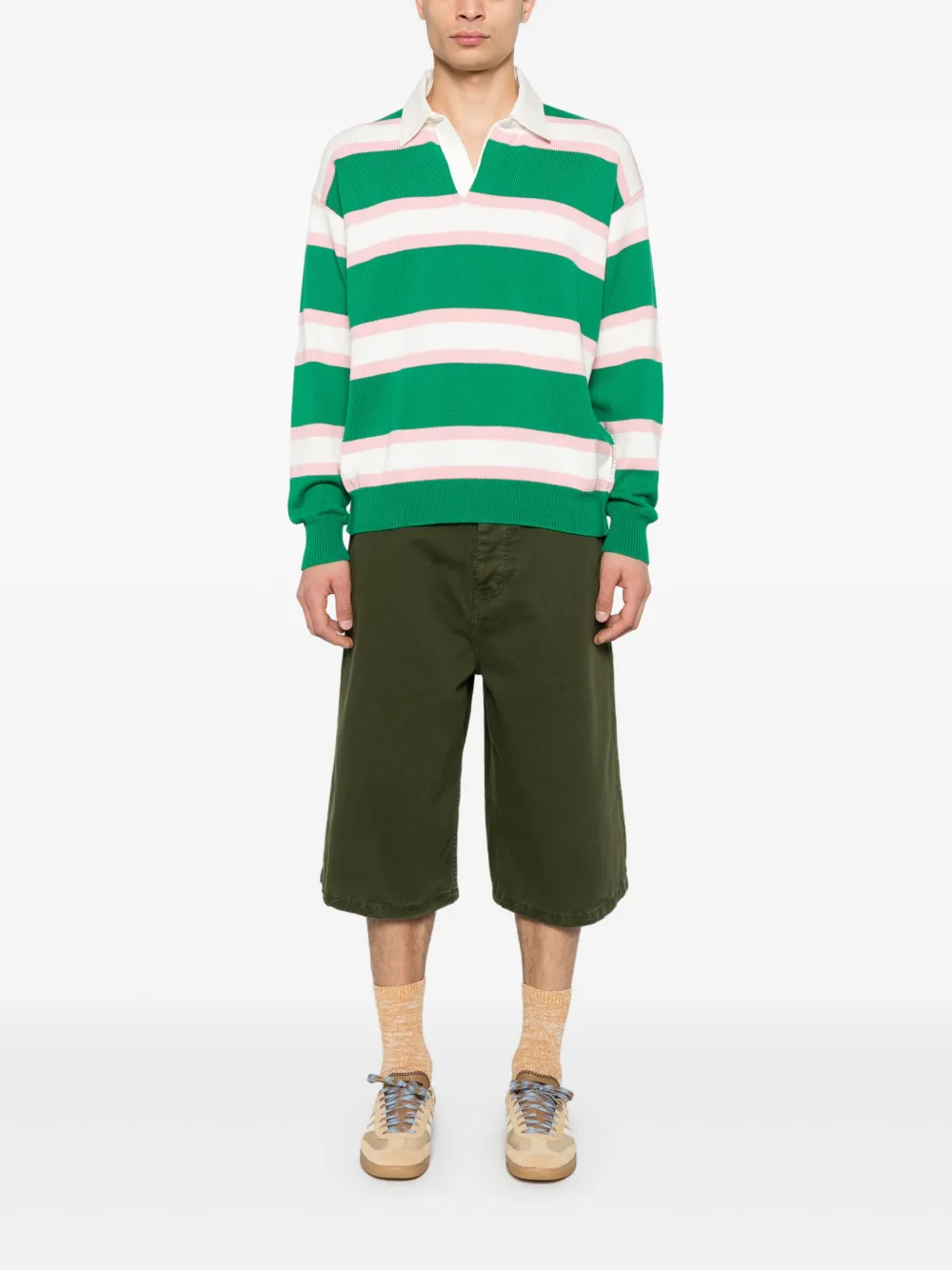 Roberto Collina striped sweater - Groen