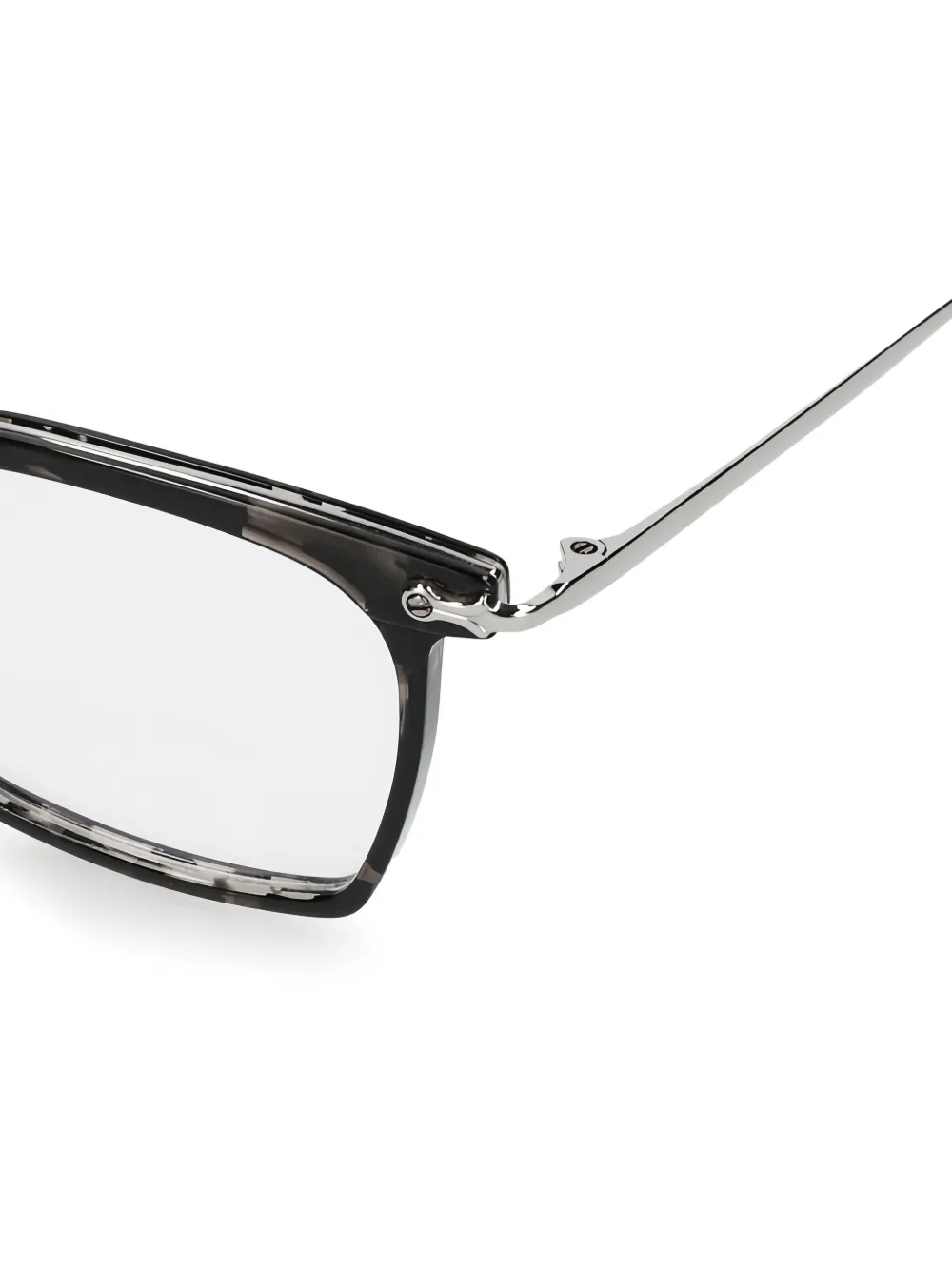  Massada 1939 Marble-effect Rectangle Glasses - Black 