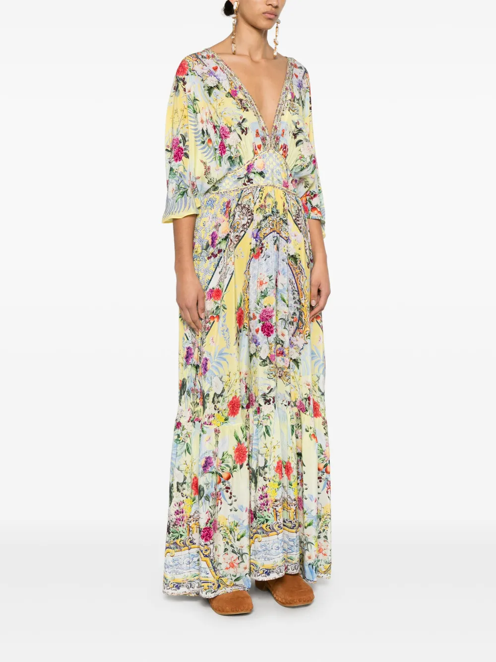 CAMILLA RUFFLE-HEM MAXI DRESS