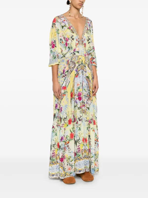 Camilla ruffle-hem Maxi Dress | Yellow | FARFETCH UZ Camilla ruffle-hem Maxi Dress | Yellow | FARFETCH UZ