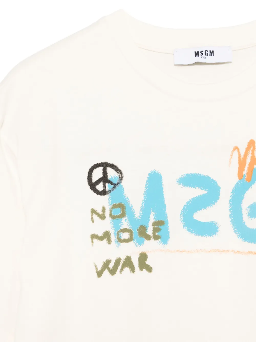 MSGM Kids T-shirt met logoprint Beige