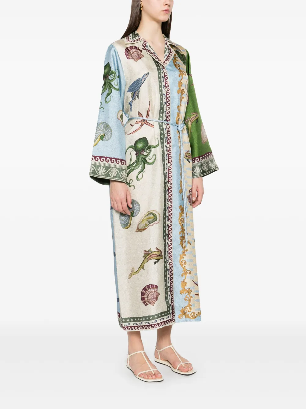 Shop Alemais Bath House Midi Dress In Neutrals