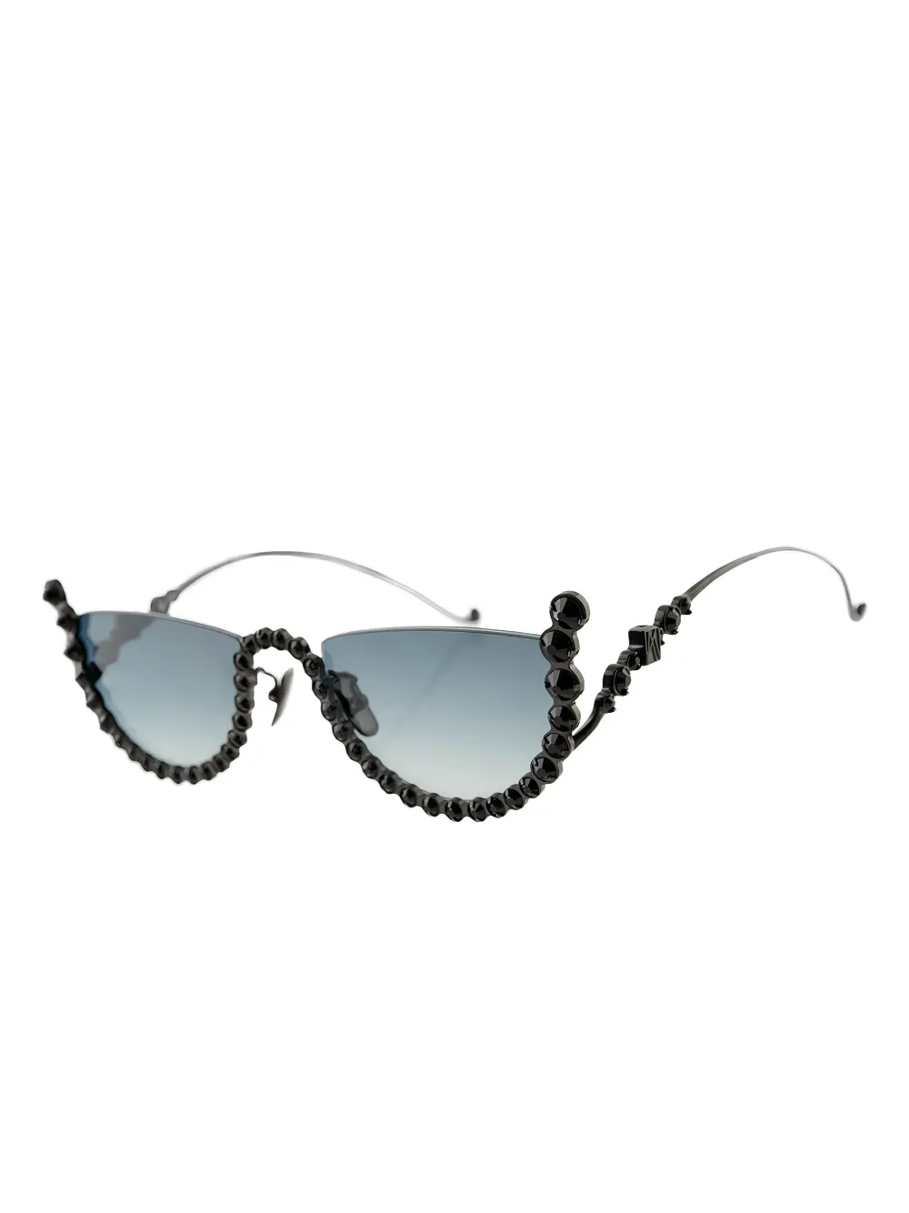 ANNA-KARIN KARLSSON Half Moon beaded sunglasses - Zwart