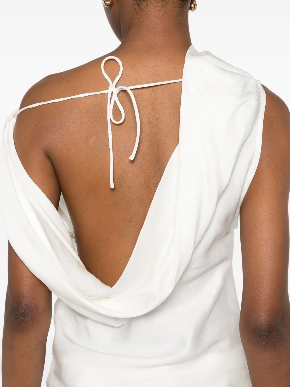 Marques'Almeida Asymmetrische top met hoge hals Wit